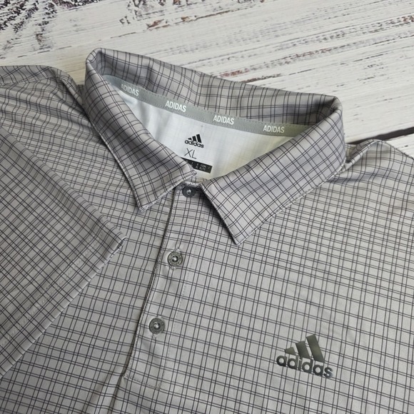 adidas Other - Adidas Golf Men's XL Ultimate 365 Polo Shirt Polyester Spandex Gray Plaid
